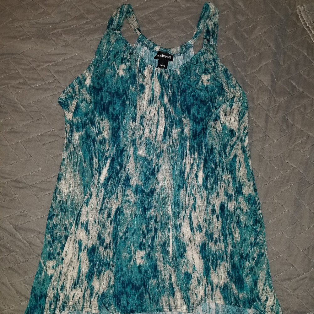 Beautiful Teal and Gray Top